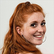 Sexy Freckles Ginger Girl Looking Over Shoulder